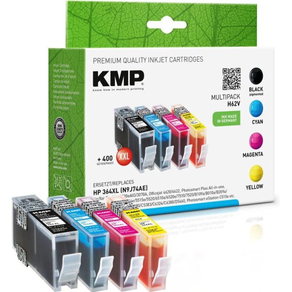 KMP H62V  schwarz, cyan, magenta, gelb Druckerpatronen kompatibel zu HP 364XL (N