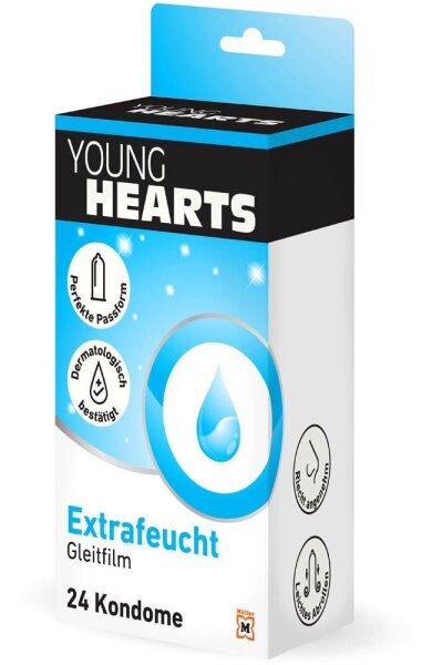 YOUNG HEARTS Kondome Extrafeucht, 24 St.