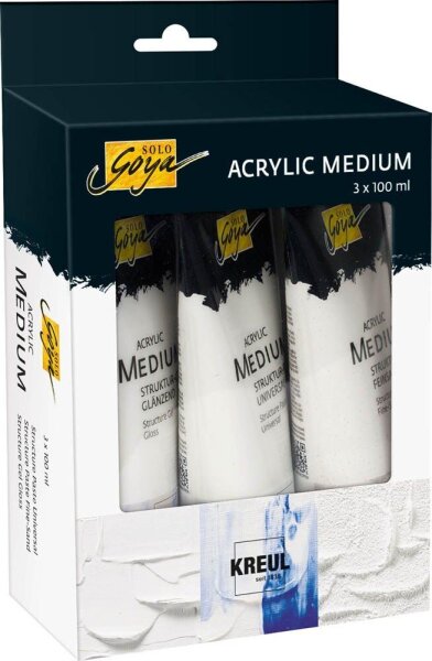KREUL SOLO Goya Gel- und Strukturpasten-Set weiß, 3 St.