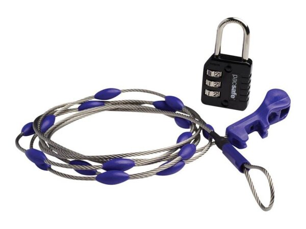 pacsafe Gepäckschloss Wrapsafe Adjustable Cable Lock schwarz 2,5 m