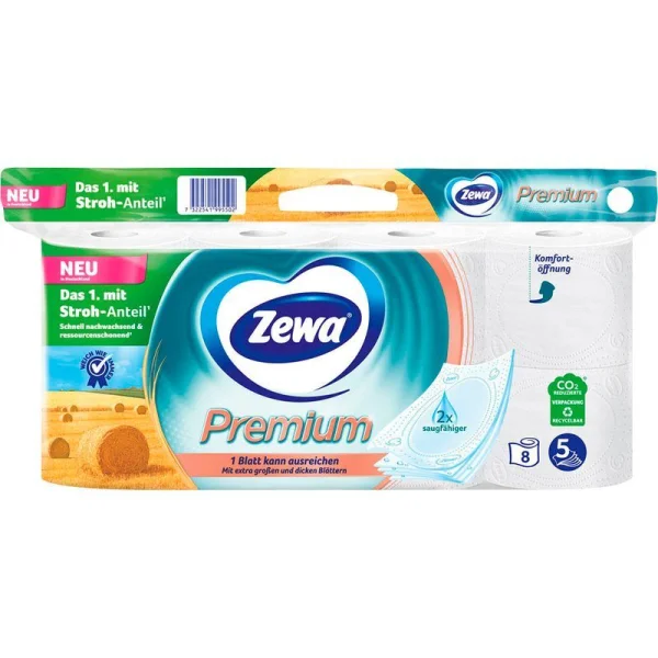 Zewa Toilettenpapier Premium 5-lagig, 8 Rollen