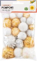 folia Pompons mehrfarbig Glitter X-Mas Ø 1,0-4,0...