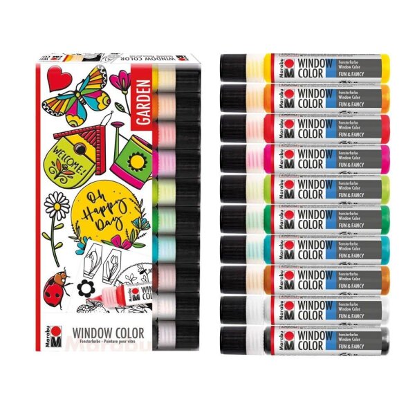 Marabu Garden Fenstermalfarben farbsortiert 10x 25,0 ml
