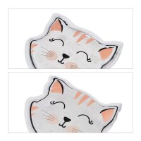 relaxdays Kühlpads Katze 10046696_1420 transparent 11,0 x 10,0 cm, 4 St.