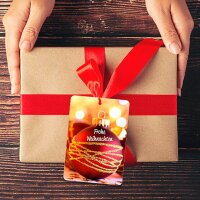 LUMA Geschenkanhänger mehrfarbig Frohe Weihnachten mit rote Kugel 10 St.