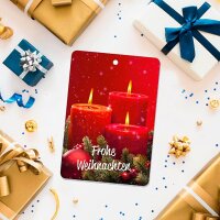 LUMA Geschenkanhänger mehrfarbig Frohe Weihnachten mit roten Kerzen 10 St.
