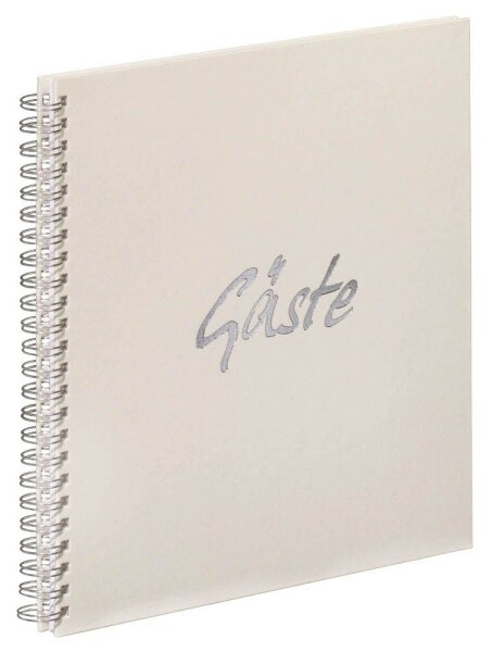 PAGNA Gästebuch mit Spirale quadratisch blanko, creme Hardcover 40 Seiten, 1 St.
