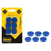 Idena Magnete blau, Kunststoff Ø 2,4 x 0,7 cm, 6 St.