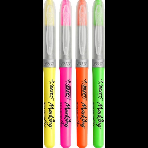 BIC Highlighter Flex Textmarker farbsortiert, 4 St.
