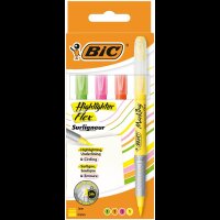BIC Highlighter Flex Textmarker farbsortiert, 4 St.