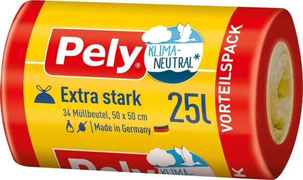 Pely Müllbeutel Extra stark 25,0 l transparent, 34 St.