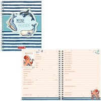BRUNNEN Freundebuch Happy Ocean ca. DIN A5 liniert, blau...