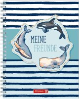 BRUNNEN Freundebuch Happy Ocean ca. DIN A5 liniert, blau...