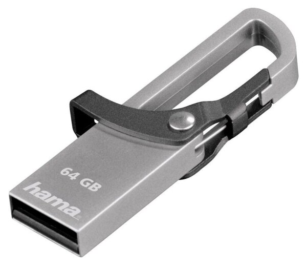hama USB-Stick Hook-Style grau 64 GB
