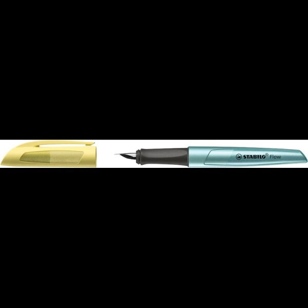 STABILO Flow Cosmetic Patronenfüller blau/gelb metallic M (mittel)