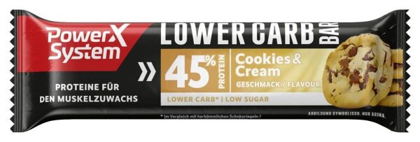 Power System LOWER CARB BAR 45% Proteinriegel 1 Riegel