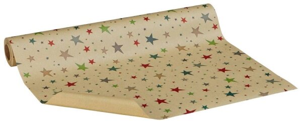 JUNG SCHÖNER VERPACKEN Geschenkpapier Festival Sterne mehrfarbig, 20,0 m