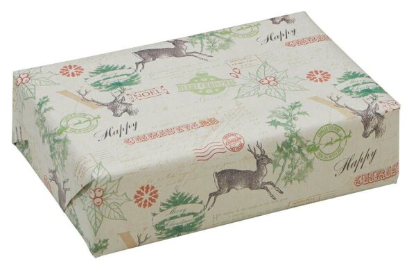 JUNG SCHÖNER VERPACKEN Geschenkpapier Yorkshire Hirsch mehrfarbig, 20,0 m