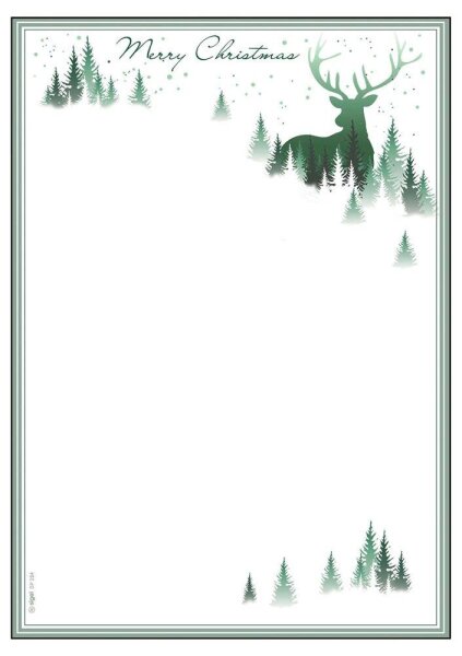 SIGEL Weihnachtsbriefpapier Christmas Forest Motiv DIN A4 90 g/qm 25 Blatt