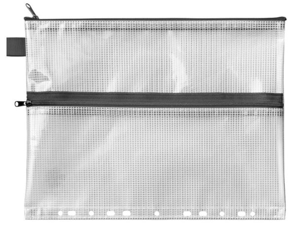 VELOFLEX Reißverschlussbeutel 25,0 x 31,9 cm transparent/schwarz 0,26 mm, 1 St.