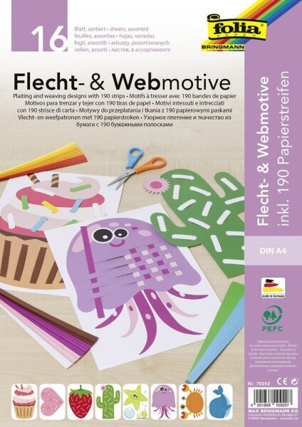 folia Bastelset Flecht- und Webemotive mehrfarbig