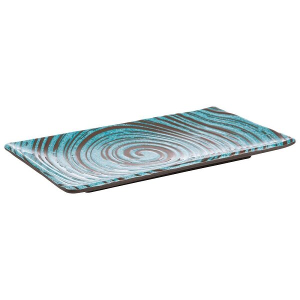 APS Tablett CANCUN blau/braun 13,5 x 23,5 cm