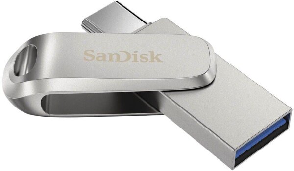 SanDisk USB-Stick Ultra Dual Drive Luxe Type-C silber 128 GB