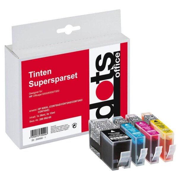dots  schwarz, cyan, magenta, gelb Druckerpatronen kompatibel zu HP 920XL (C2N92