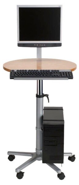 MAUL höhenverstellbarer PC-Tisch Profi 9317070 braun, grau für 1 Monitor, 1 Tastatur, 1 Maus, 1 PC