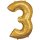 amscan® Folienballon Zahl 3 gold, 1 St.