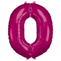 amscan® Folienballon Zahl 0 pink, 1 St.
