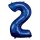 amscan® Folienballon Zahl 2 blau, 1 St.