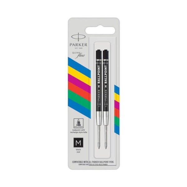 PARKER QUINKflow Basic Kugelschreiberminen M schwarz, 2 St.