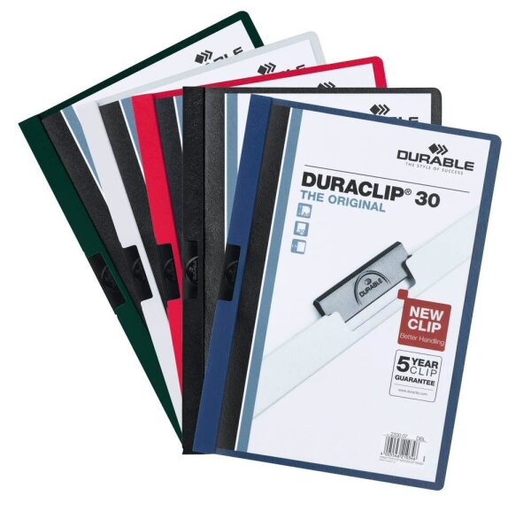 5 DURABLE Klemmhefter DURACLIP  farbsortiert
