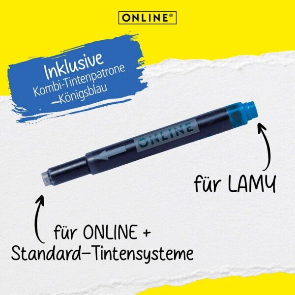 ONLINE® Campus Fluffy Cats Tintenroller mehrfarbig 0,7 mm, Schreibfarbe: blau, 1