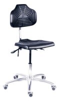 meychair Arbeitsdrehstuhl W4-TR-PU-ALU schwarz