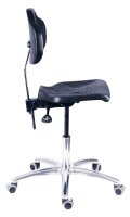 meychair Arbeitsdrehstuhl W4-TR-PU-ALU schwarz