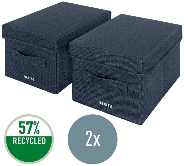 LEITZ Aufbewahrungsboxen grau 19,0 x 28,5 x 16,0 cm, 2 St.