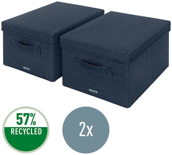 LEITZ Aufbewahrungsboxen grau 28,5 x 38,0 x 20,3 cm, 2 St.