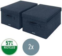 LEITZ Aufbewahrungsboxen grau 28,5 x 38,0 x 20,3 cm, 2 St.