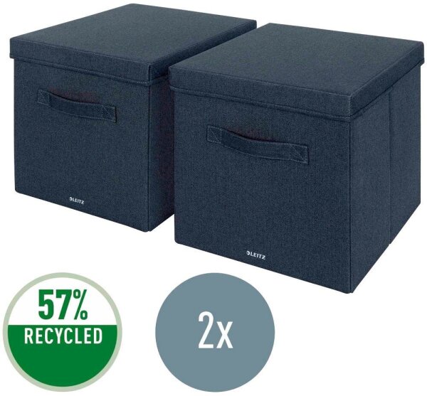 LEITZ Aufbewahrungsboxen grau 33,0 x 38,0 x 32,5 cm, 2 St.