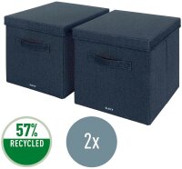 LEITZ Aufbewahrungsboxen grau 33,0 x 38,0 x 32,5 cm, 2 St.