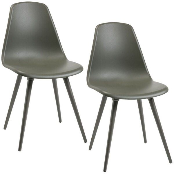 Topstar Schalenstühle T2020 FZ10GG-2 grau Kunststoff, 2 St.