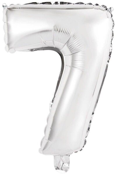 amscan® Folienballon Mini, Zahl 7 silber, 1 St.