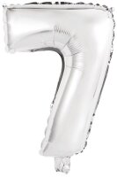 amscan® Folienballon Mini, Zahl 7 silber, 1 St.