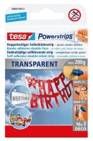 tesa Powerstrips TRANSPARENT Klebestreifen für max. 200,0 g, 1,5 x 4,2 cm, 16 St.