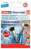 tesa Powerstrips TRANSPARENT Klebestreifen für max. 1,0 kg, 2,0 x 5,0 cm, 8 St.