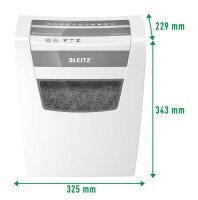 LEITZ IQ Home Office S Aktenvernichter mit Partikelschnitt P-4, 4 x 28 mm, bis 8 Blatt, weiß