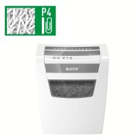 LEITZ IQ Home Office S Aktenvernichter mit Partikelschnitt P-4, 4 x 28 mm, bis 8 Blatt, weiß