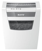 LEITZ IQ Home Office S Aktenvernichter mit Partikelschnitt P-4, 4 x 28 mm, bis 8 Blatt, weiß